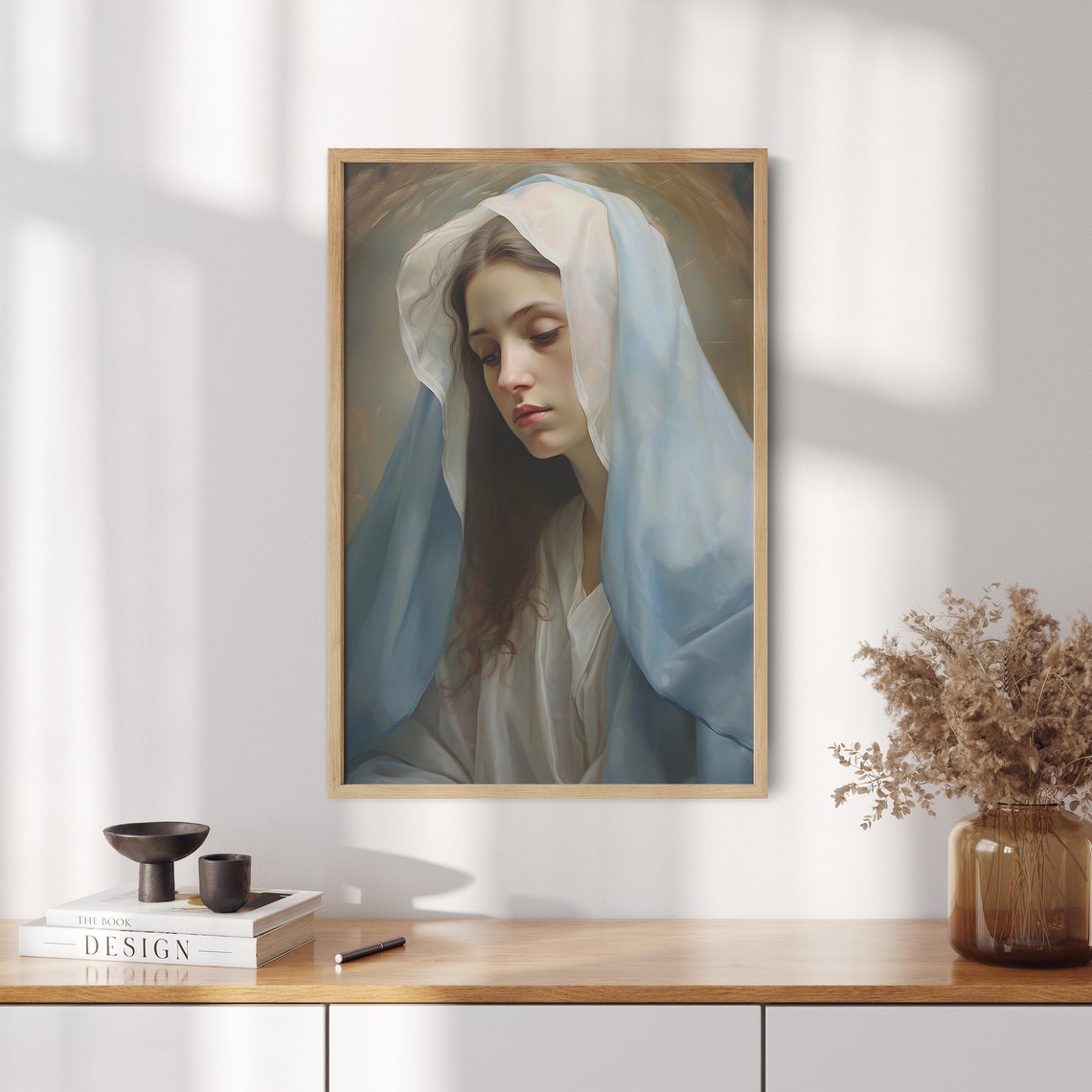 Oil Painting Of Mother Of Jesus Virgin Mary Oil Painting Bible Verse Wall Art Wall Decor Christian Wall Art Religiour Wall Art - Image 2