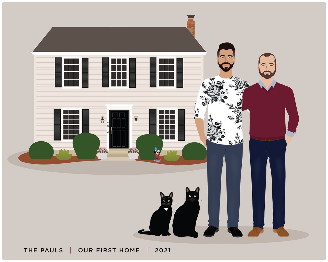 Custom Family Portrait, Personalized Family Wall Art - Image 2