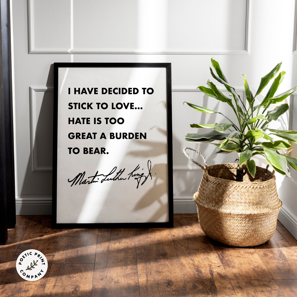 Martin Luther King Jr Stick To Love Minimalist Black White Quote Poster - Image 4