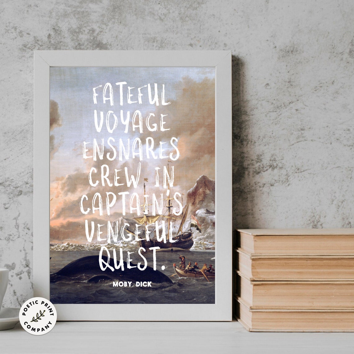 Moby Dick Fateful Voyage Captains Vengeful Quest Whale Hunt Art Print - Image 4