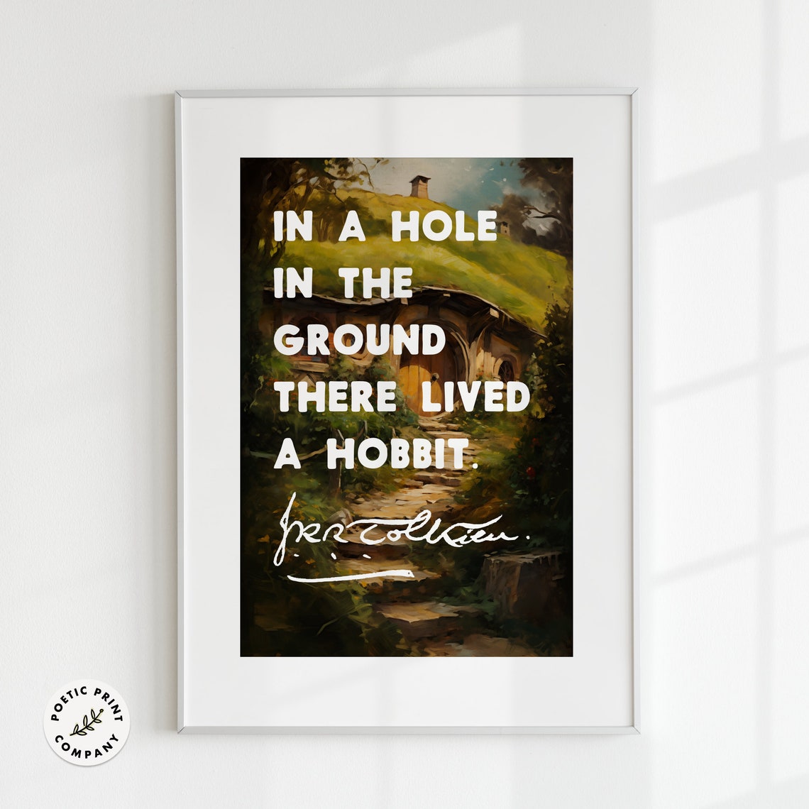 J R R Tolkien In A Hole In The Ground There Lived A Hobbit Wall Art - Image 3