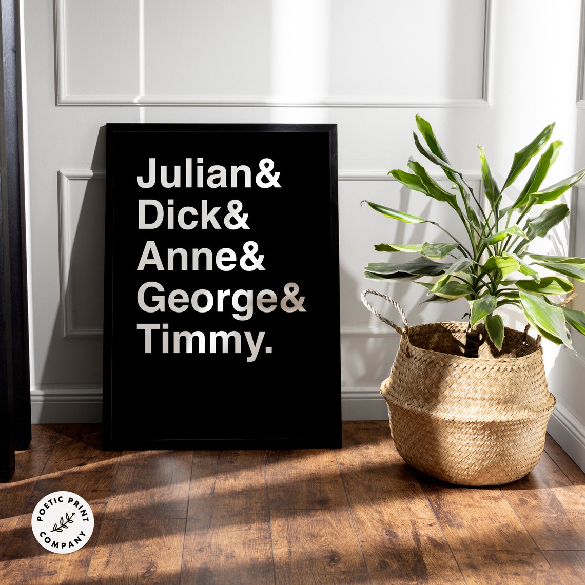 Famous Five Characters Julian Dick Anne George Timmy Book Print Poster - Image 3