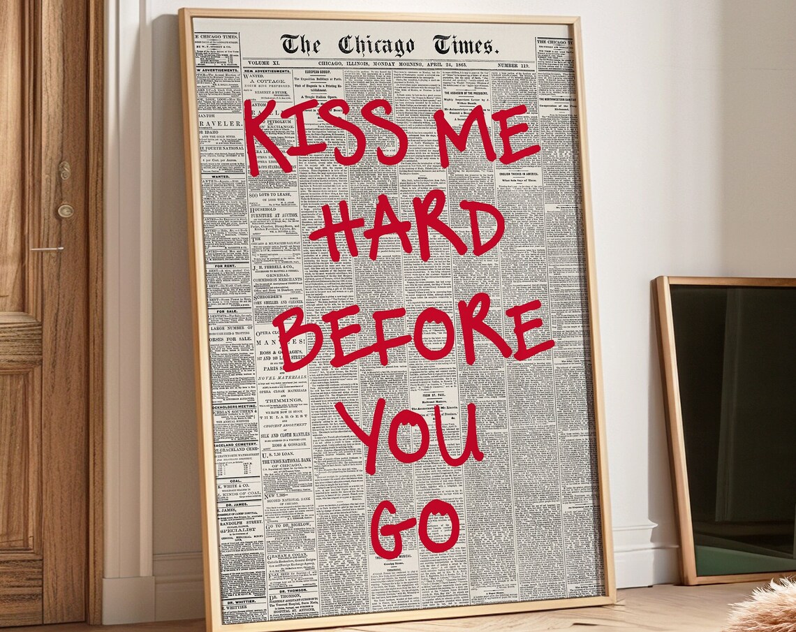 Kiss Me Hard Before You Go Retro Poster Print - Image 4