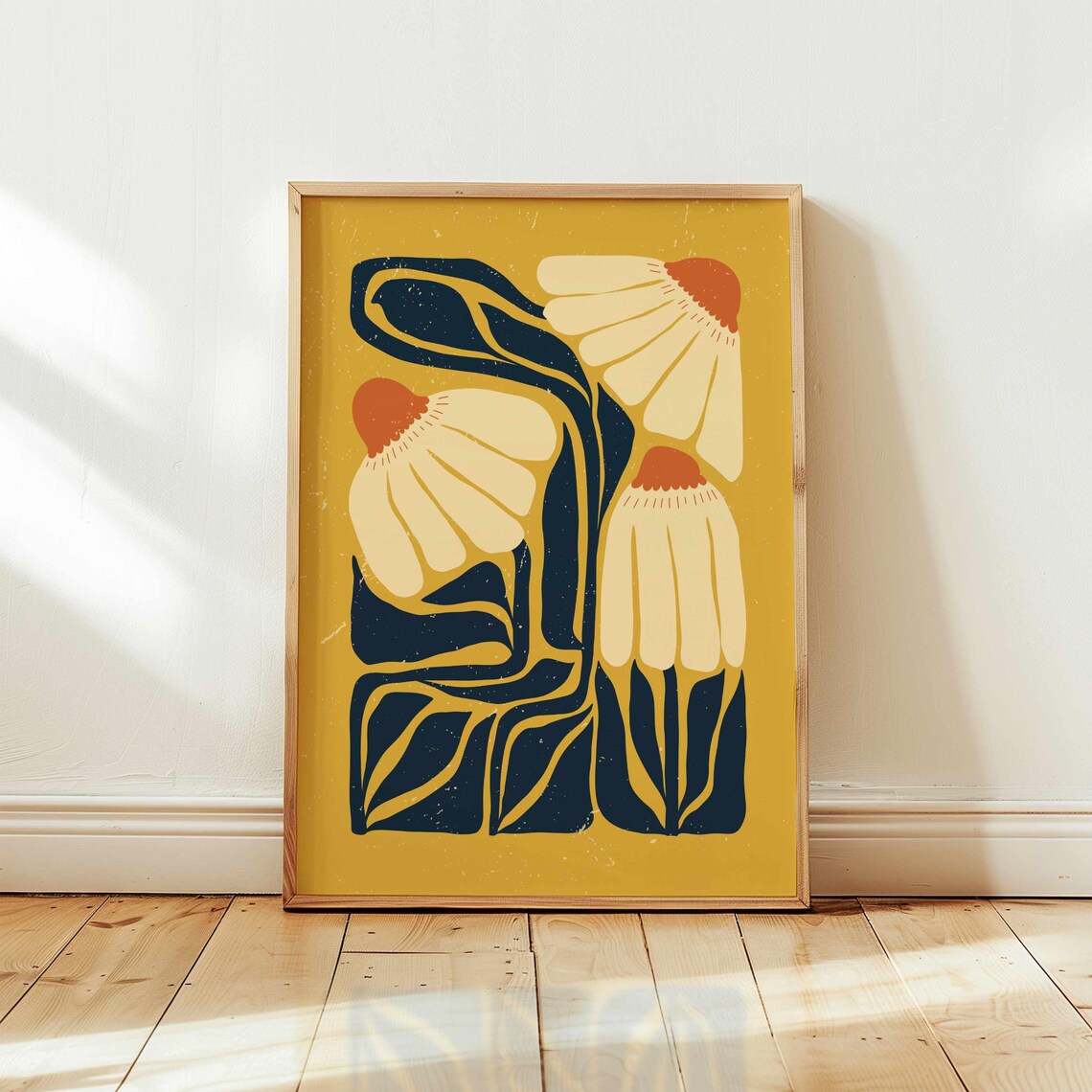 Abstract Floral Daisy Print, Matisse Style Poster