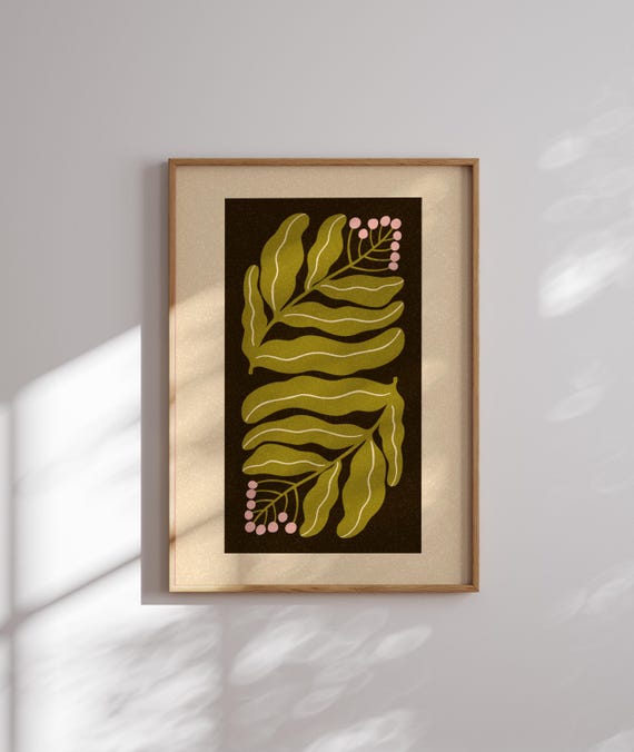 70s Flower Matisse Art Print, Mid-Century Retro Decor