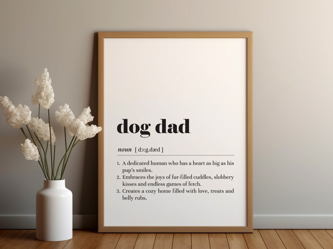 Dog Dad Definition Typography Art Print