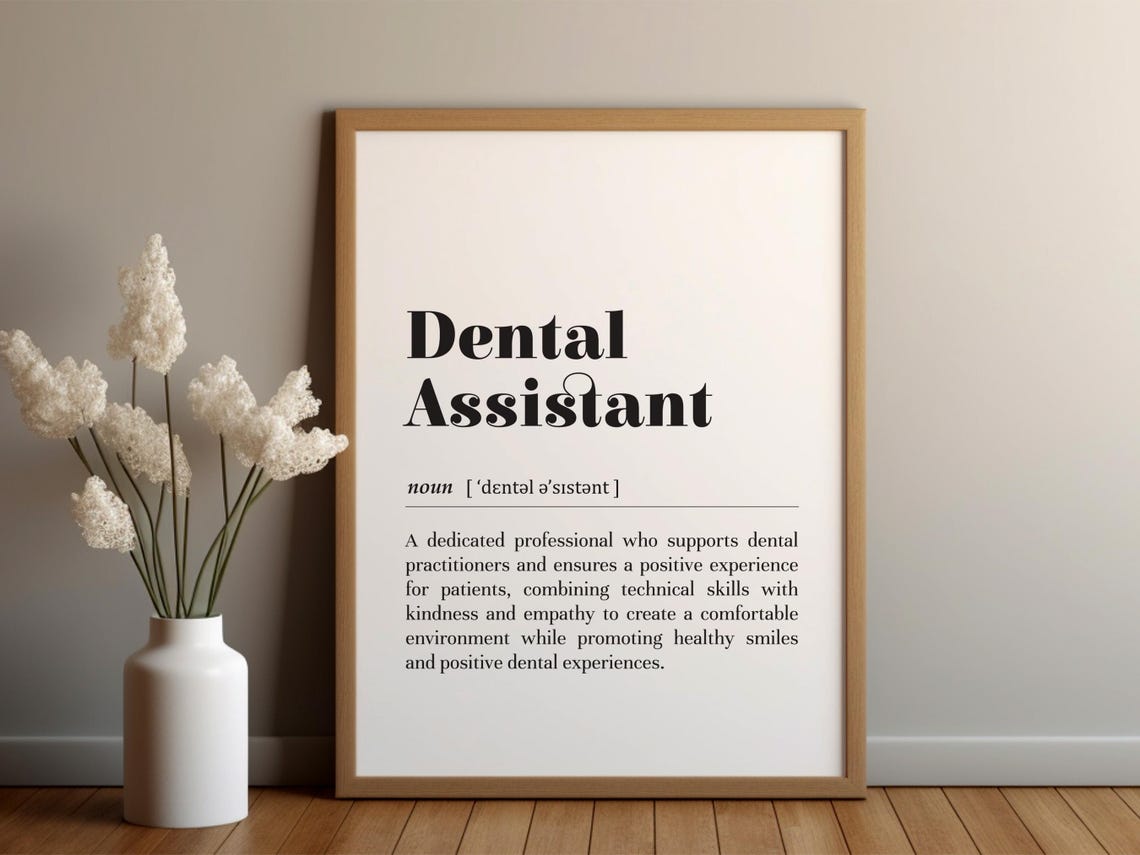 Dental Assistant Dictionary Definition Appreciation Gift Poster