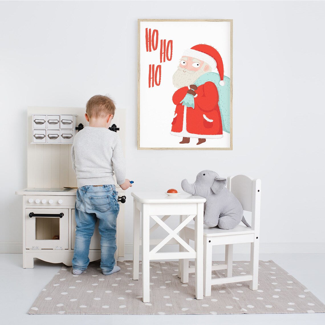 Christmas Kids Santa Print, Holiday Party Decor - Image 2