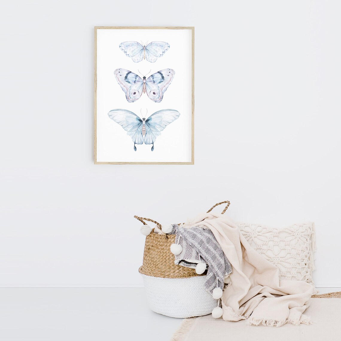 Butterfly Wall Art, Blue Purple Watercolor Print - Image 3