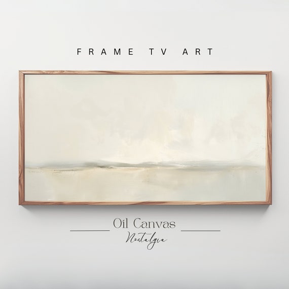 Frame Tv Art Moody Abstract Oil Painting Minimalist Earth Tone Decor Rustic Wall Art