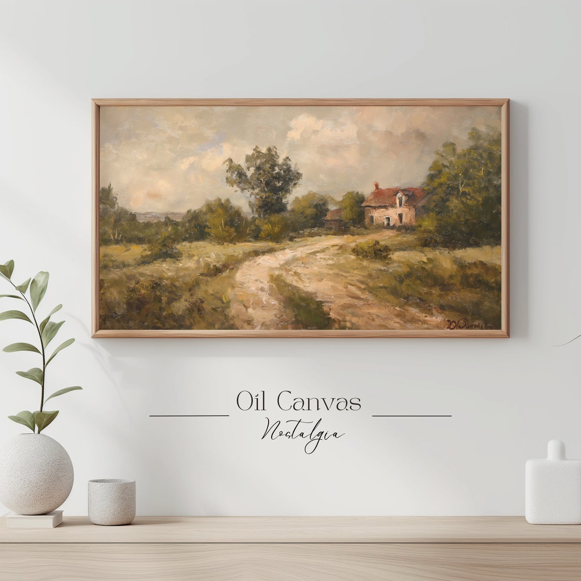 Summer Farmhouse Dirt Road Golden Fields Vintage Countryside Poster - Image 3