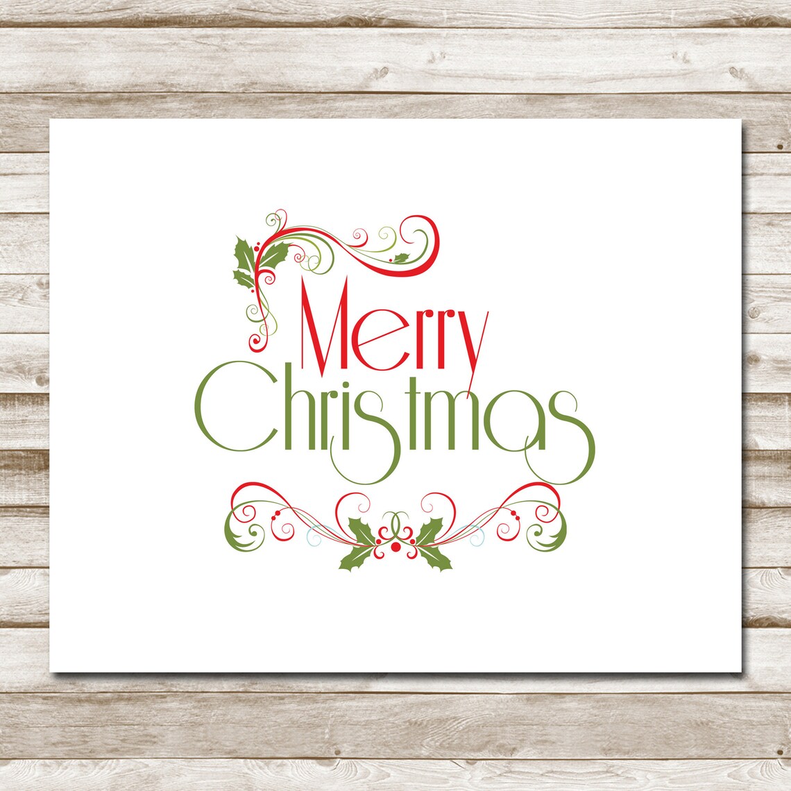 Merry Christmas Holiday Welcome Sign, Christmas Holly - Image 4