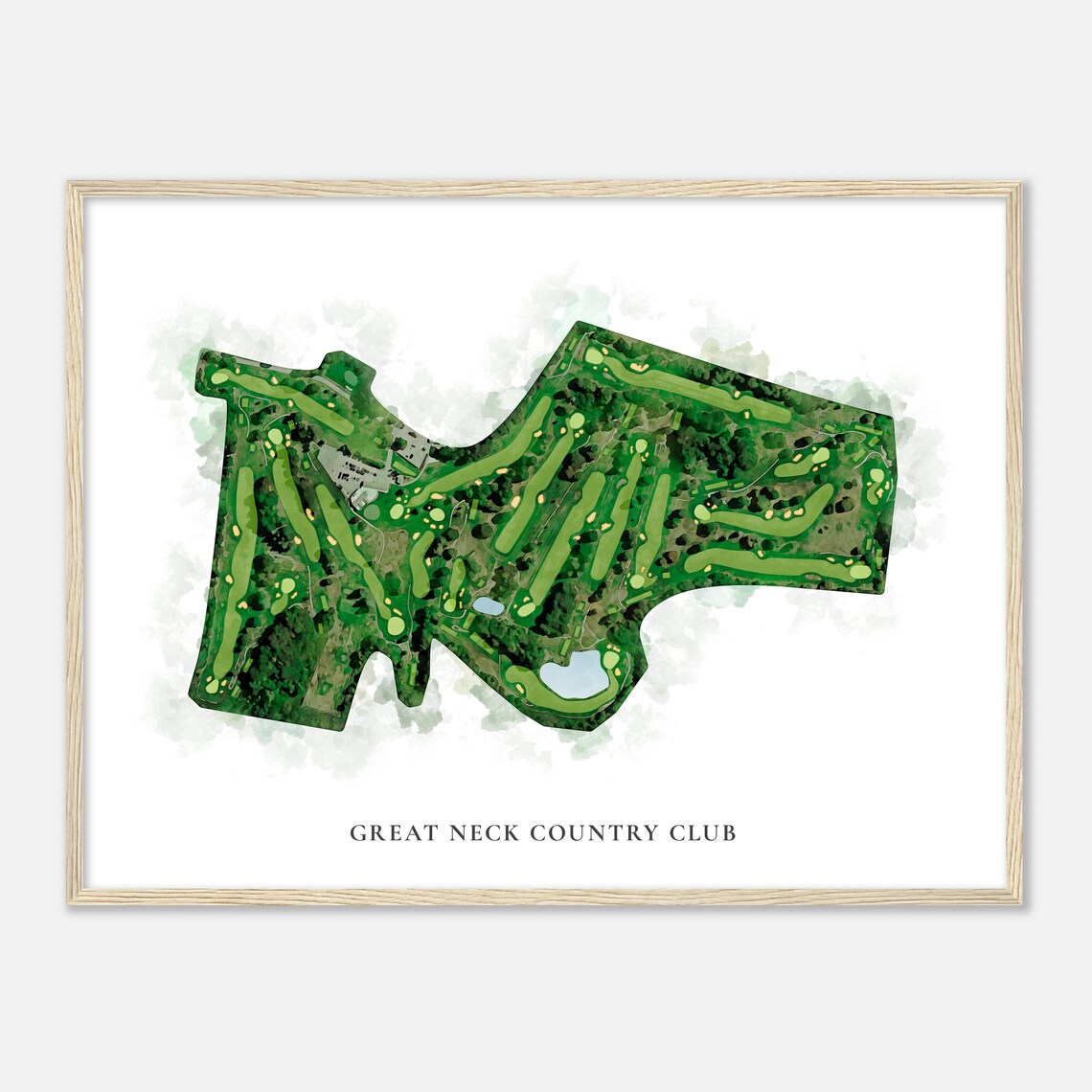 Great Neck Country Club Connecticut Classic Watercolor Map Poster - Image 2