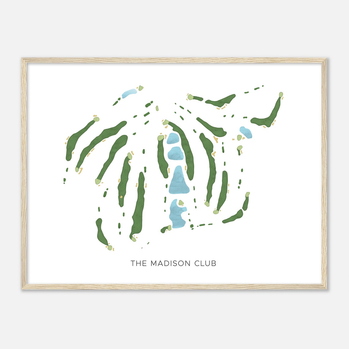 The Madison Club Pennsylvania Modern Watercolor Golf Map Poster - Image 2