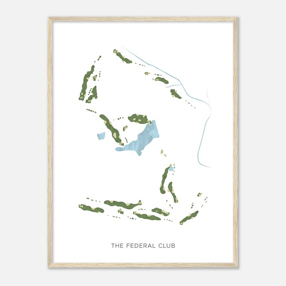 The Federal Club Virginia Modern Watercolor Map Golfer Gift Golf Wall Art Golf Poster Print Course Layout