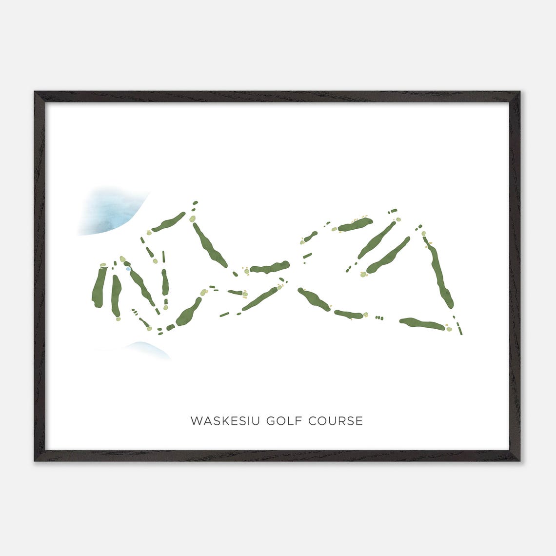 Waskesiu Golf Course Canada Modern Minimalist Watercolor Map Poster - Image 4