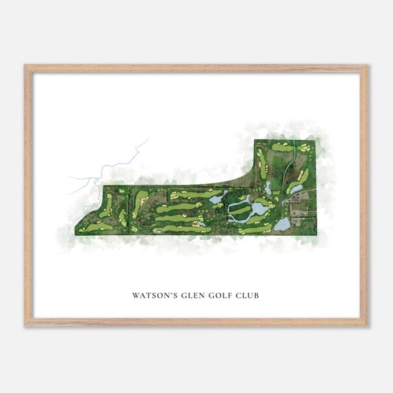Watsons Glen Golf Club In Canada Classic Watercolor Map Golfer Gift Golf Wall Art Golf Poster Print Course Layout