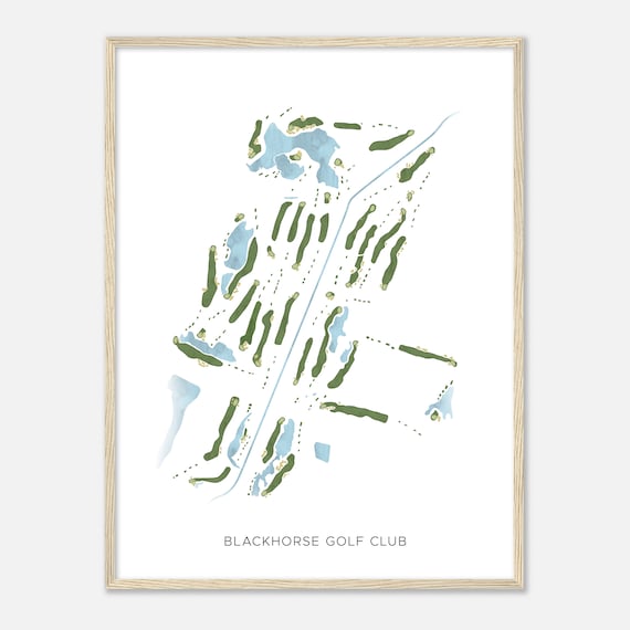 Blackhorse Golf Club Texas Modern Watercolor Course Map Poster