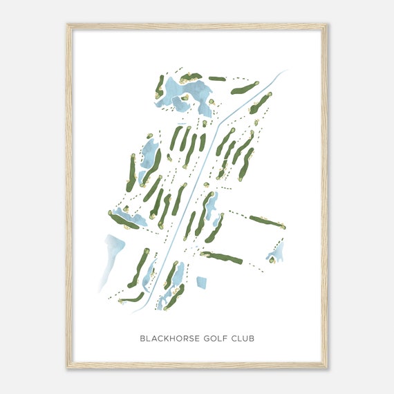 Blackhorse Golf Club Texas Modern Watercolor Map Golfer Gift Golf Wall Art Golf Poster Print Course Layout