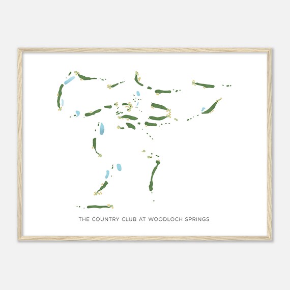 The Country Club At Woodloch Springs Pennsylvania Modern Watercolor Map Golfer Gift Golf Wall Art Golf Poster Print Course Layout