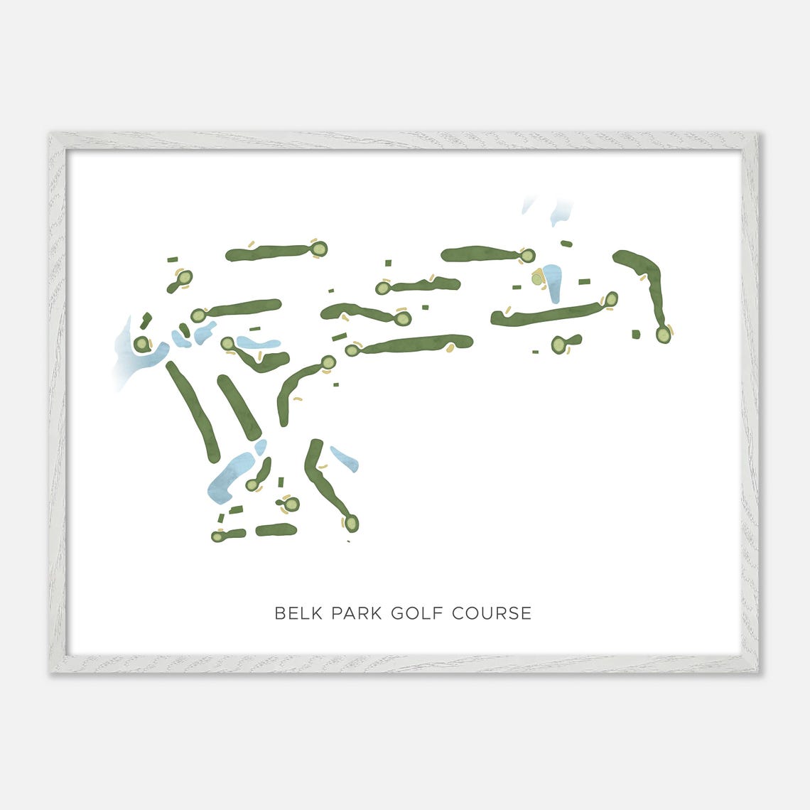 Belk Park Golf Course Illinois Parkland Modern Watercolor Map Poster - Image 4