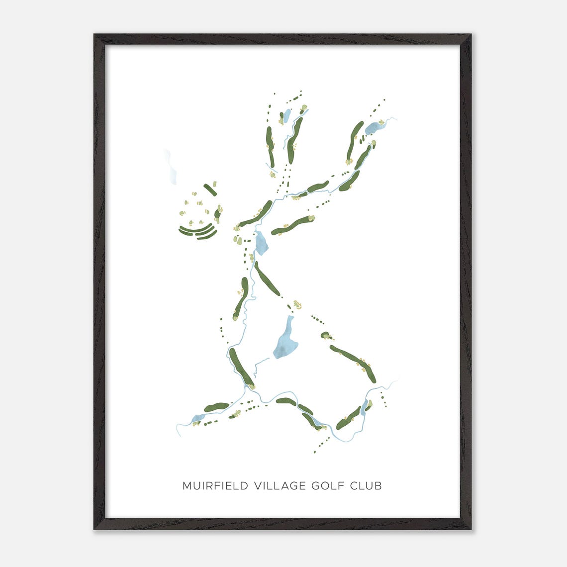 Muirfield Village Golf Club Watercolor Course Map Golfer Gift Poster - Image 3