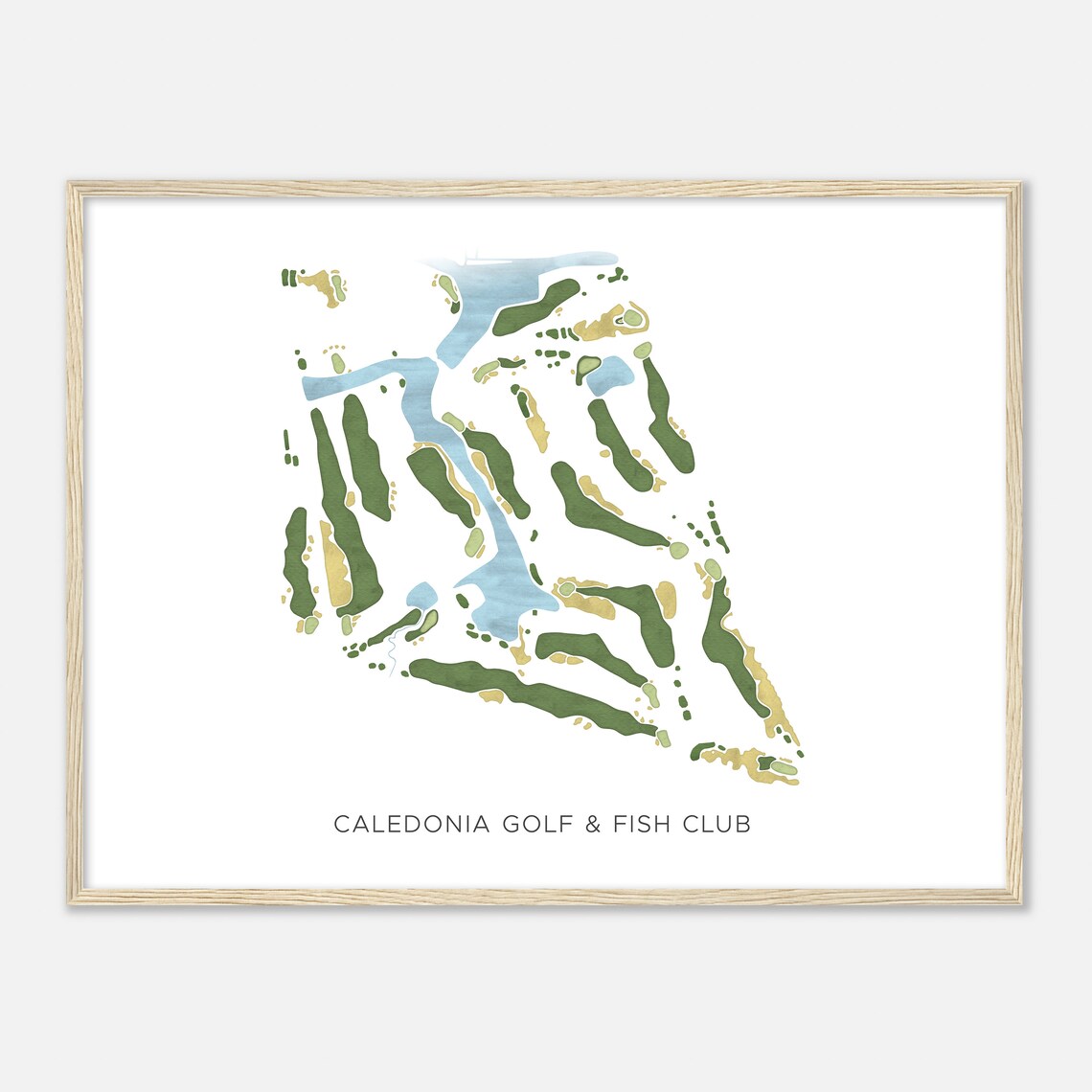 Caledonia Golf & Fish Club South Carolina Modern Watercolor Map Golf Poster - Image 2