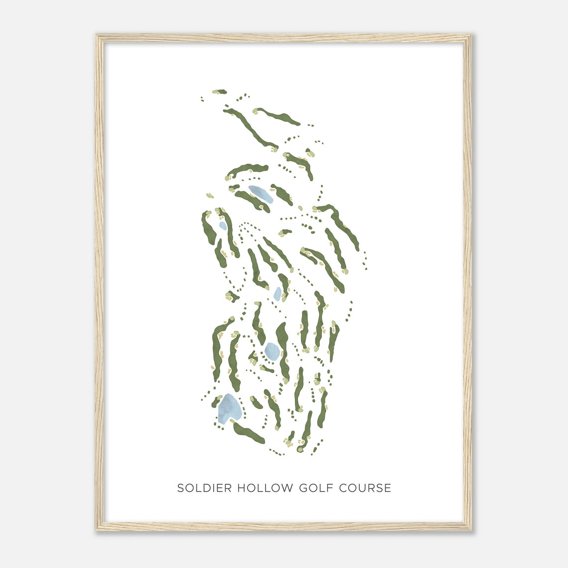 Soldier Hollow Golf Course Utah Modern Watercolor Course Map Poster