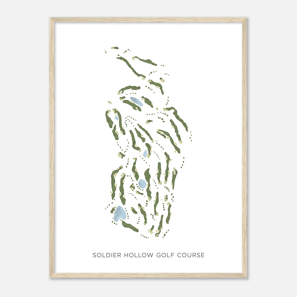 Soldier Hollow Golf Course Utah Modern Watercolor Map Golfer Gift Golf Wall Art Golf Poster Print Course Layout