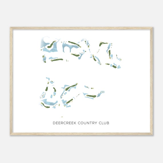 Deercreek Country Club Florida Modern Watercolor Map Golfer Gift Golf Wall Art Golf Poster Print Course Layout