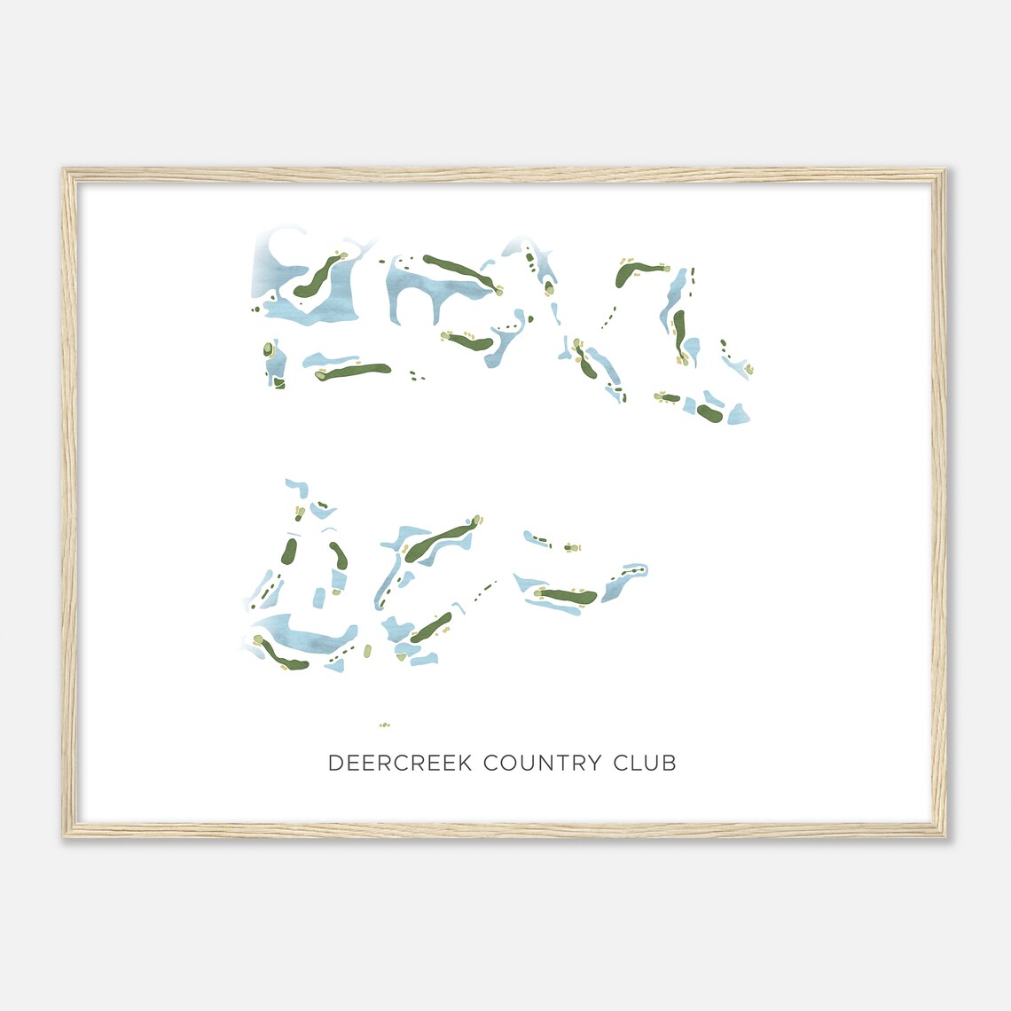 Deercreek Country Club Florida Modern Watercolor Map Art Poster