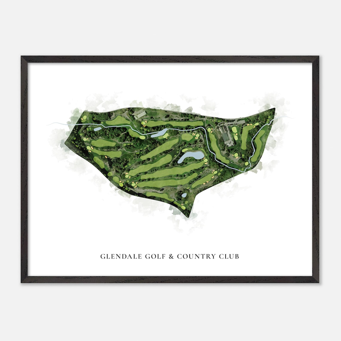 Glendale Golf & Country Club Canada Classic Watercolor Course Map Poster - Image 4