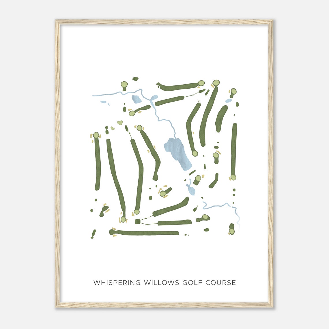 Whispering Willows Golf Course Michigan Modern Watercolor Map Golfer Gift Golf Wall Art Golf Poster Print Course Layout - Image 2