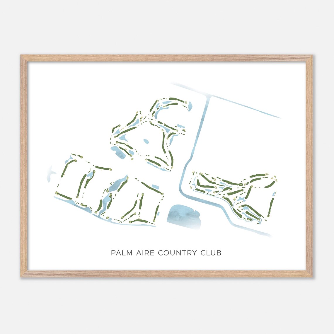 Palm Aire Country Club Pompano Beach FL Modern Watercolor Map Poster