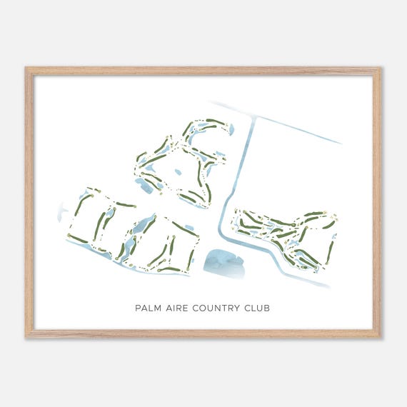 Palm Aire Country Club In Pompano Beach Florida Modern Watercolor Map Golfer Gift Golf Wall Art Golf Poster Print Course Layout
