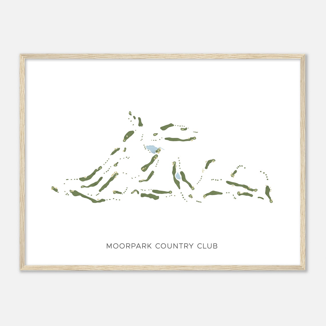 Moorpark Country Club Minimalist Watercolor Golf Course Map Poster