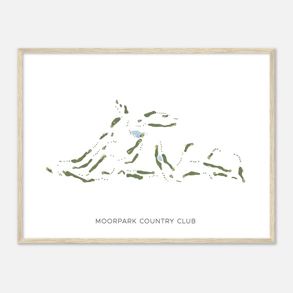 Moorpark Country Club California Modern Watercolor Map Golfer Gift Golf Wall Art Golf Poster Print Course Layout