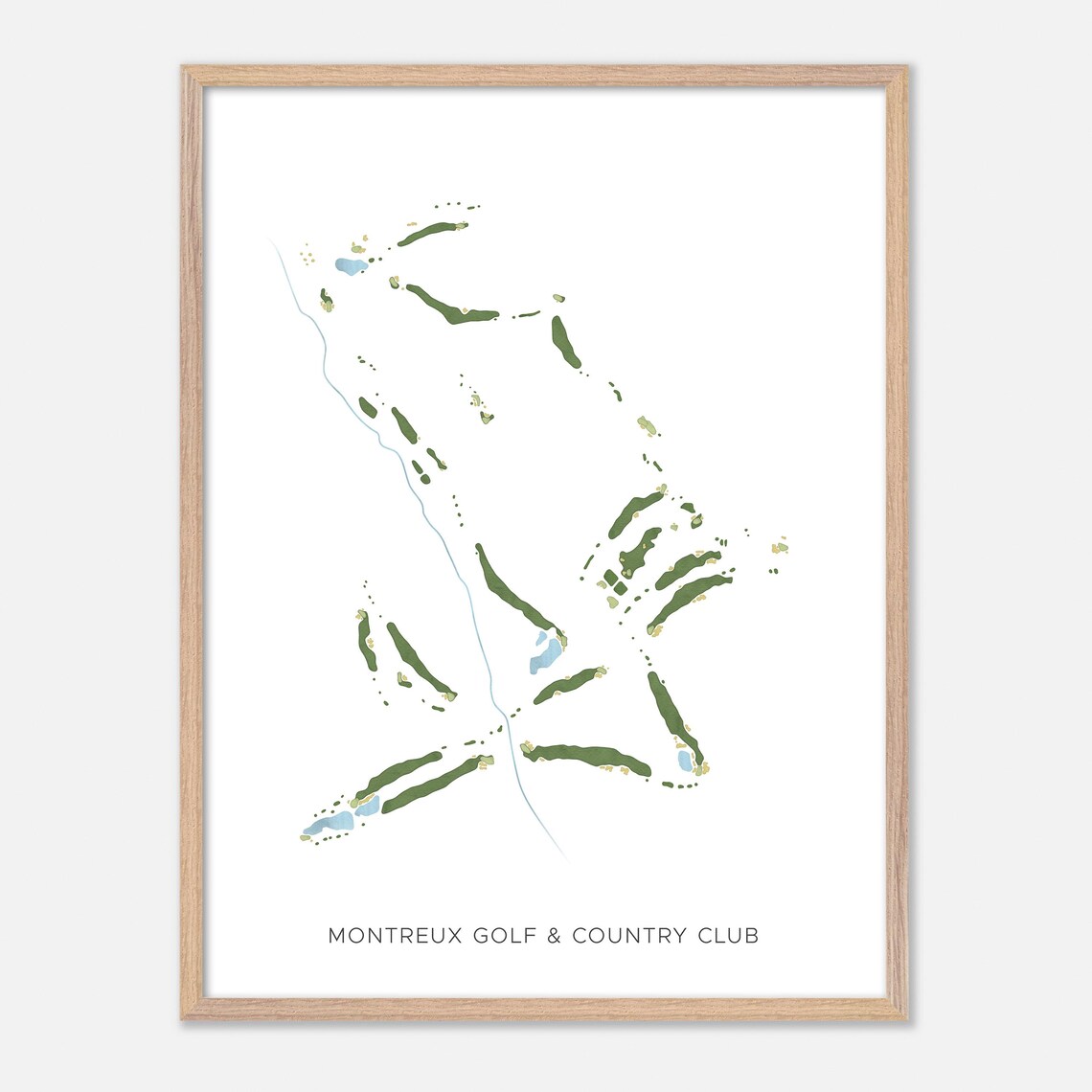 Montreux Golf Country Club Reno Nevada Modern Watercolor Map Poster - Image 2
