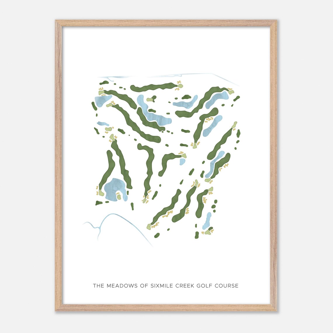 The Meadows of Sixmile Creek Golf Course Watercolor Map Poster - Image 6