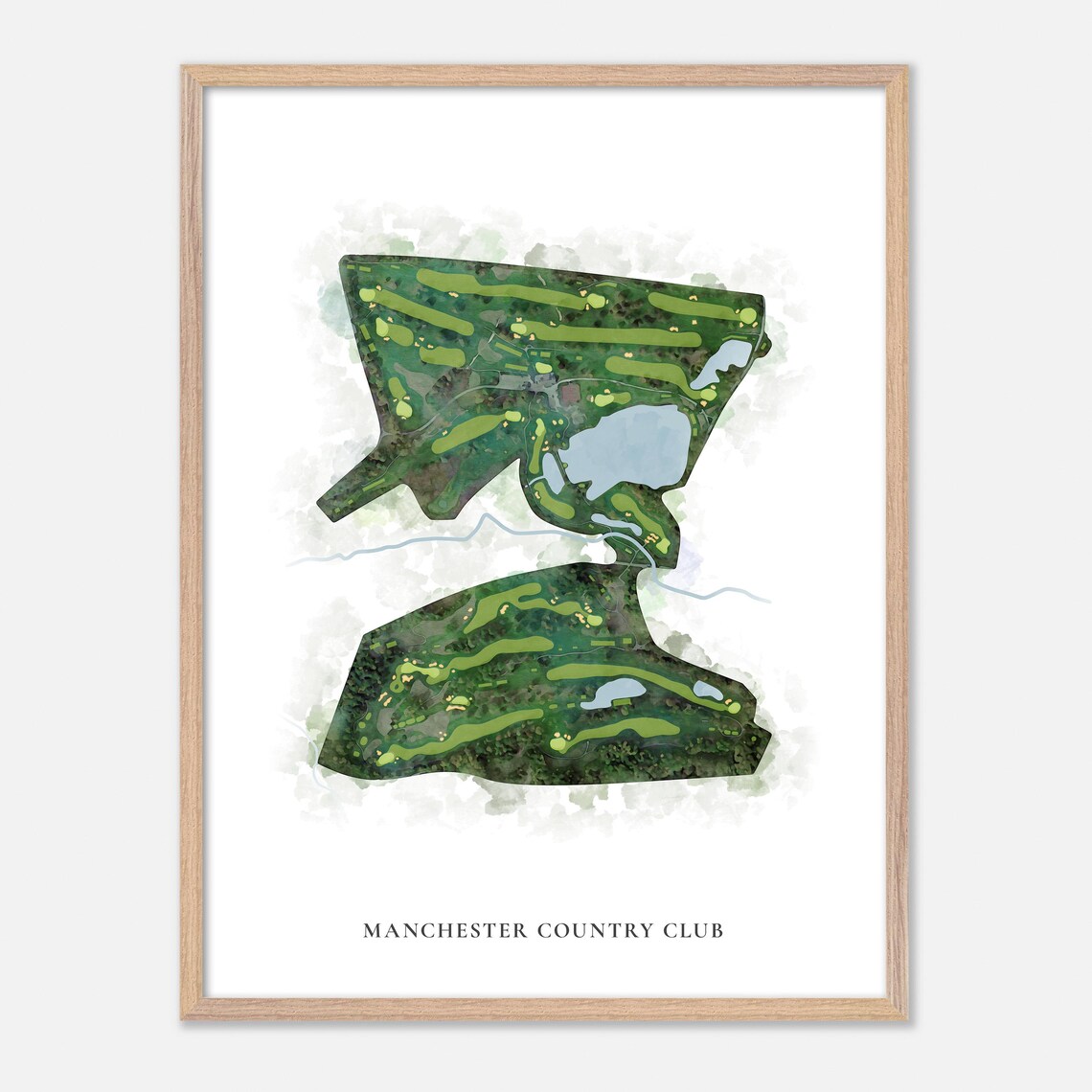 Manchester Country Club Classic Watercolor Golf Course Map Art Print - Image 2