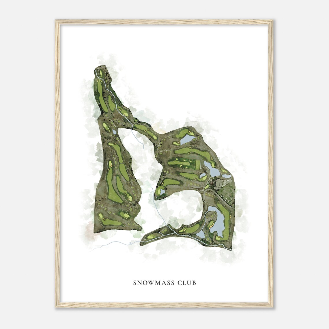 Snowmass Club Colorado Classic Watercolor Golf Course Map Poster