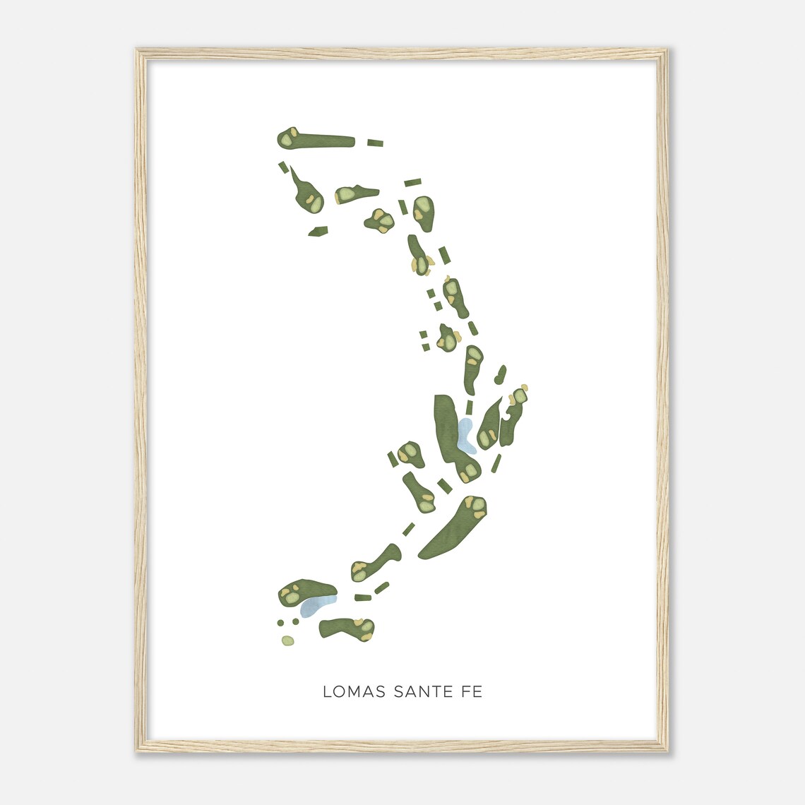 Lomas Sante Fe California Modern Watercolor Map Golfer Gift Golf Wall Art Golf Poster Print Course Layout - Image 2
