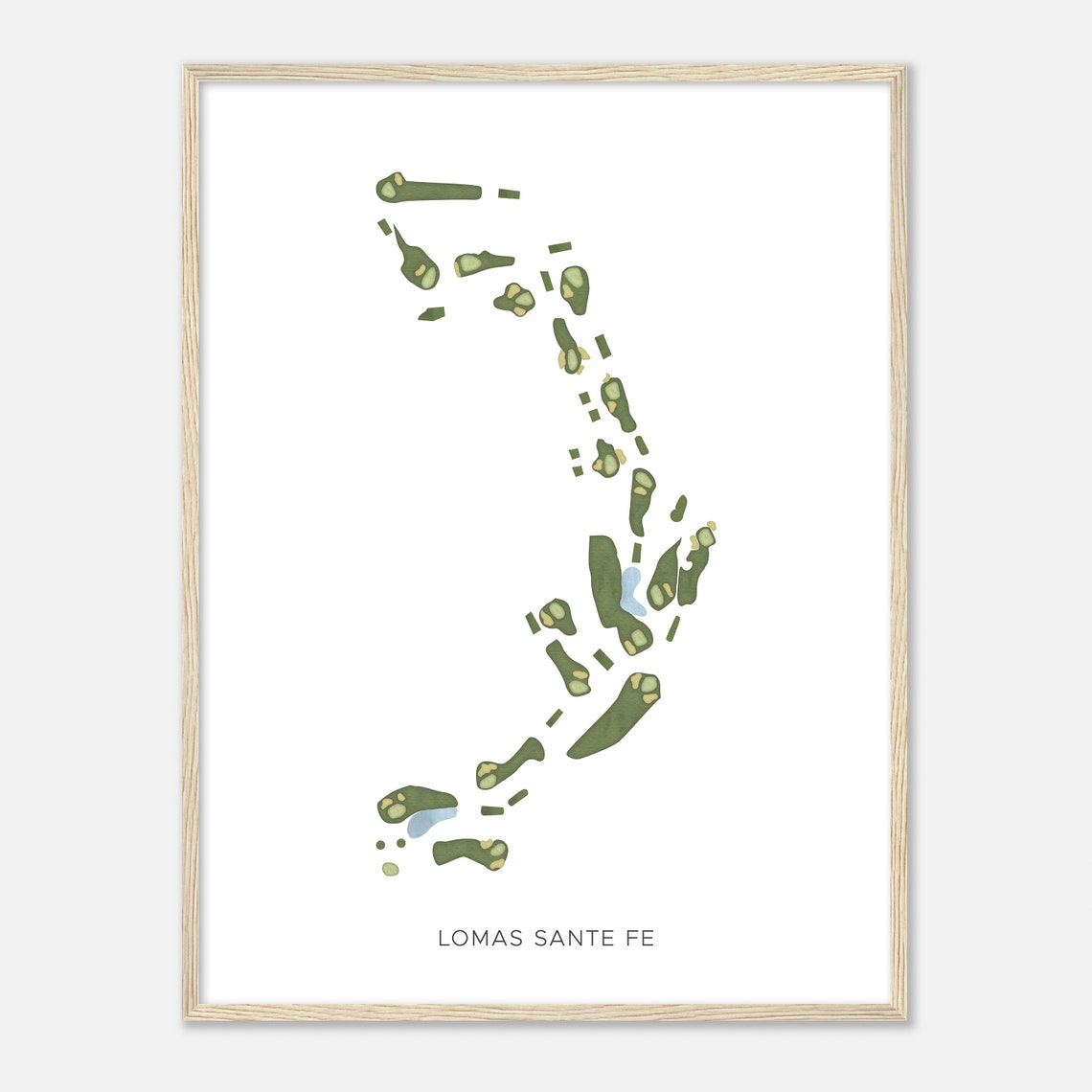 Lomas Sante Fe Golf Course Modern Minimalist Watercolor Map Poster - Image 2