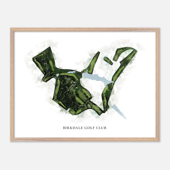 Birkdale Golf Club In Chesterfield Virginia Classic Watercolor Map Golfer Gift Golf Wall Art Golf Poster Print Course Layout