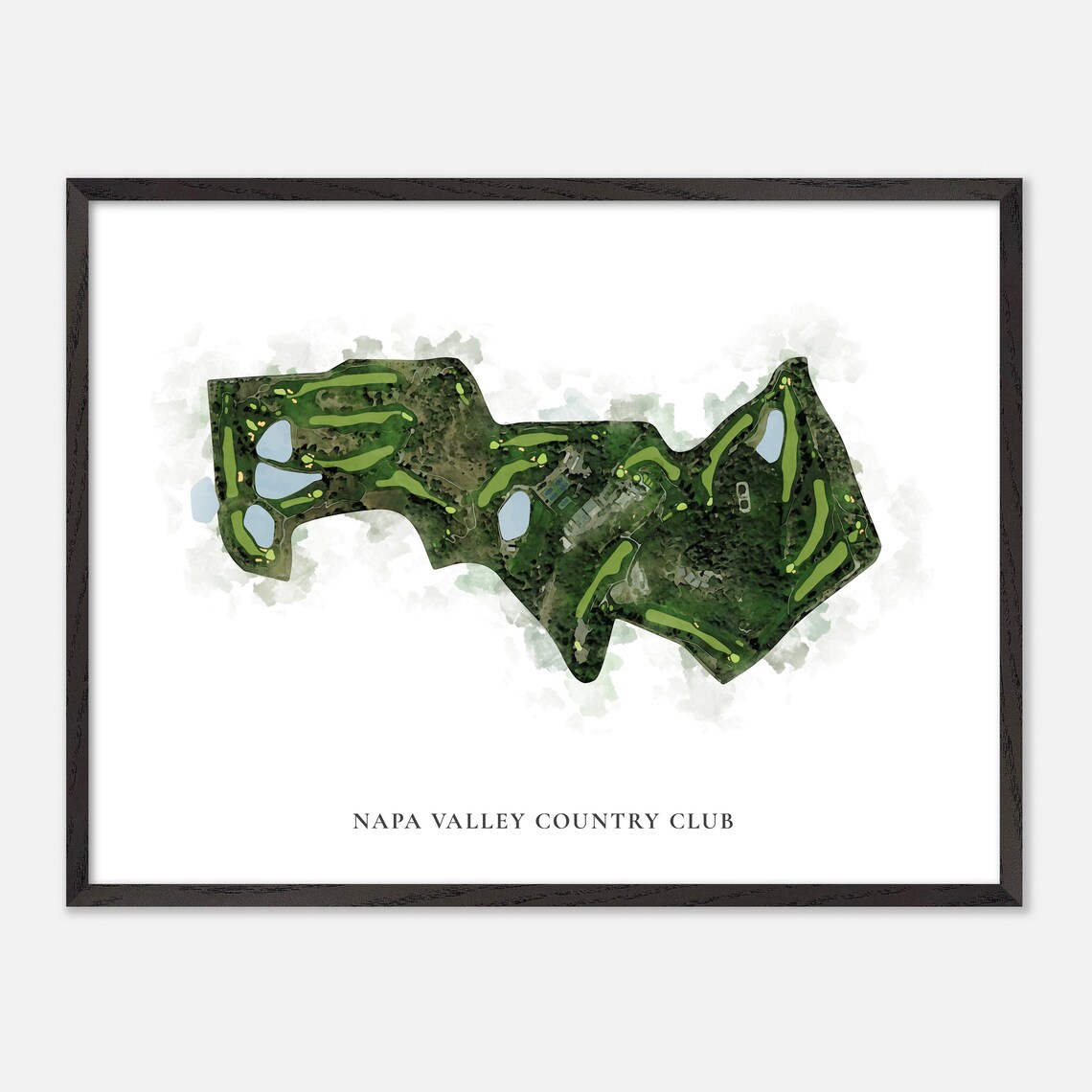 Napa Valley Country Club Classic Watercolor Fairways Map Poster - Image 5