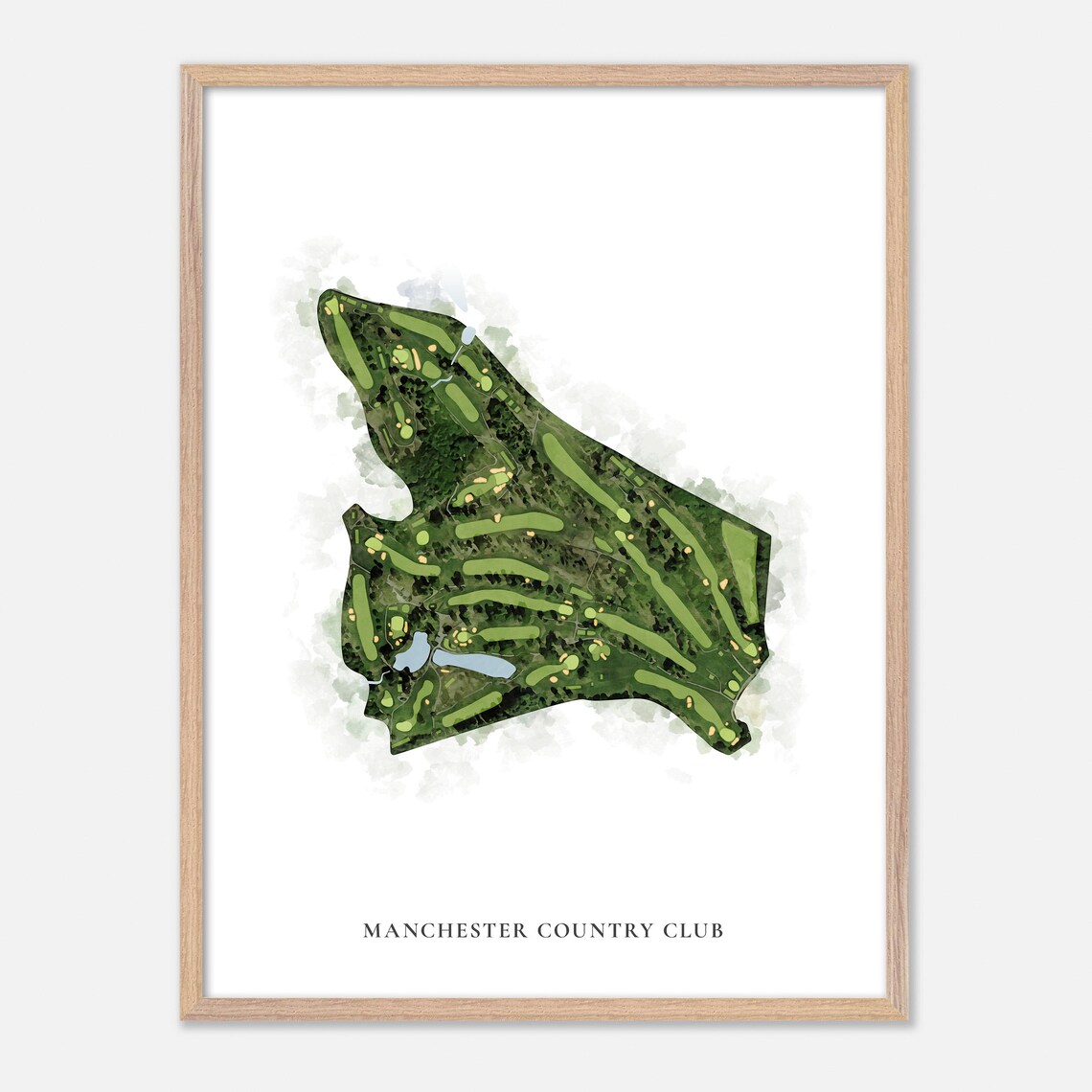 Manchester Country Club Classic Watercolor Golf Map Art Poster - Image 2