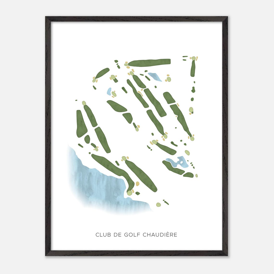 Club De Golf Chaudiere Canada Modern Watercolor Course Map Poster - Image 2