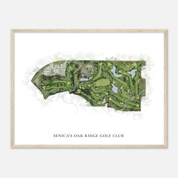 Senicas Oak Ridge Golf Club Illinois Classic Watercolor Map Golfer Gift Golf Wall Art Golf Poster Print Course Layout
