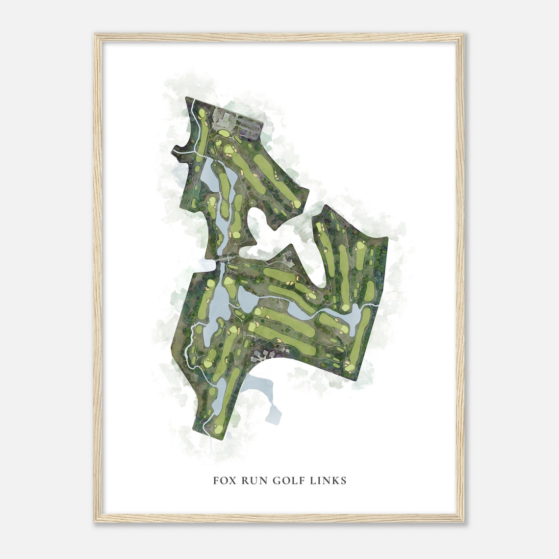 Fox Run Golf Links Illinois Classic Watercolor Map Golfer Gift Golf Wall Art Golf Poster Print Course Layout - Image 2