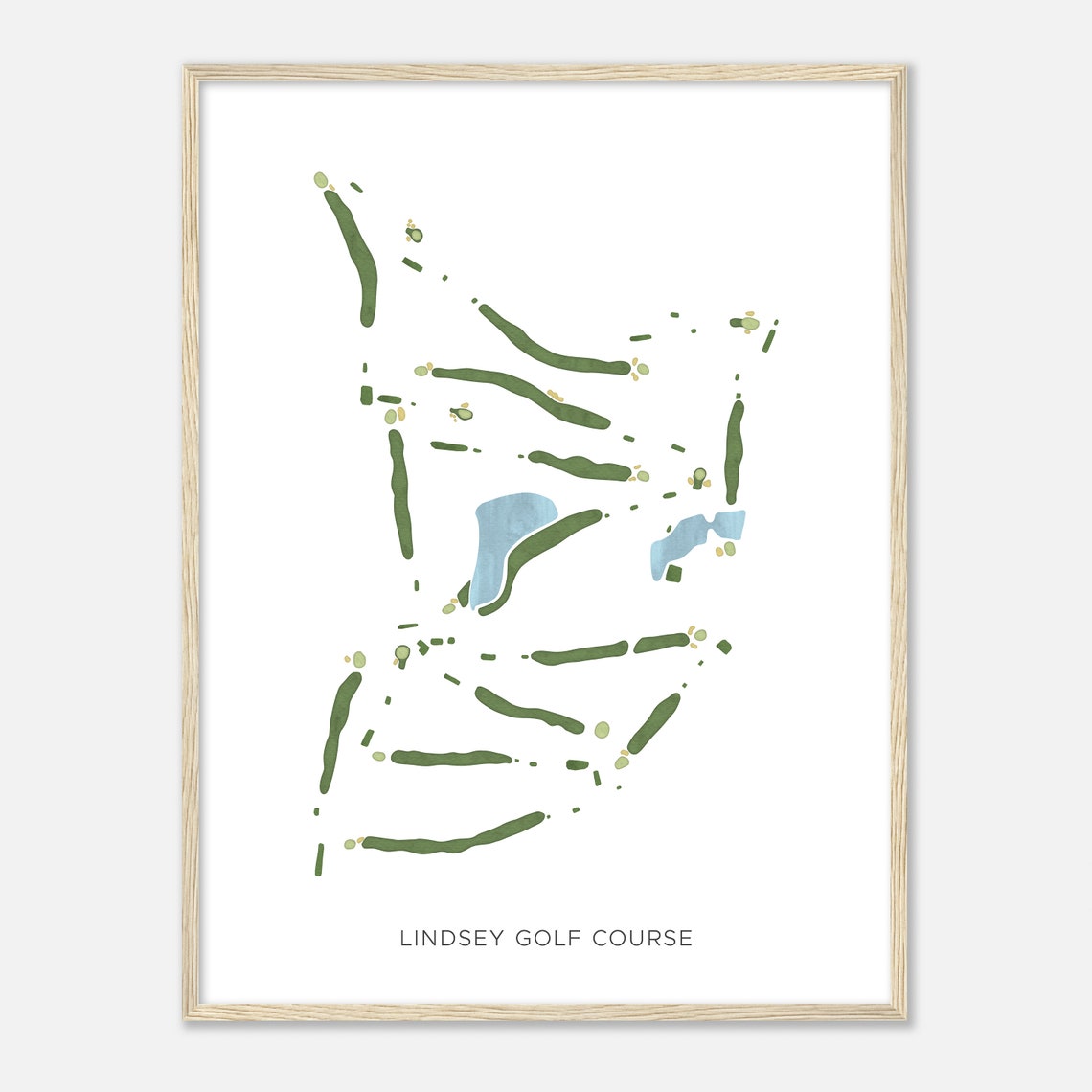 Lindsey Golf Course Modern Watercolor Golf Course Map Poster - Image 2